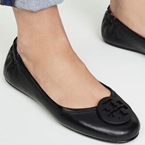 Tory Burch Black Leather Flats Size 5M